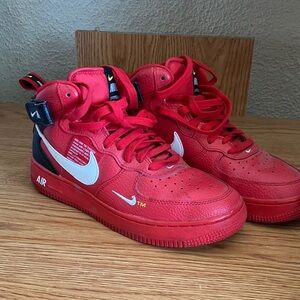 Nike Kids Red and White Sneakers